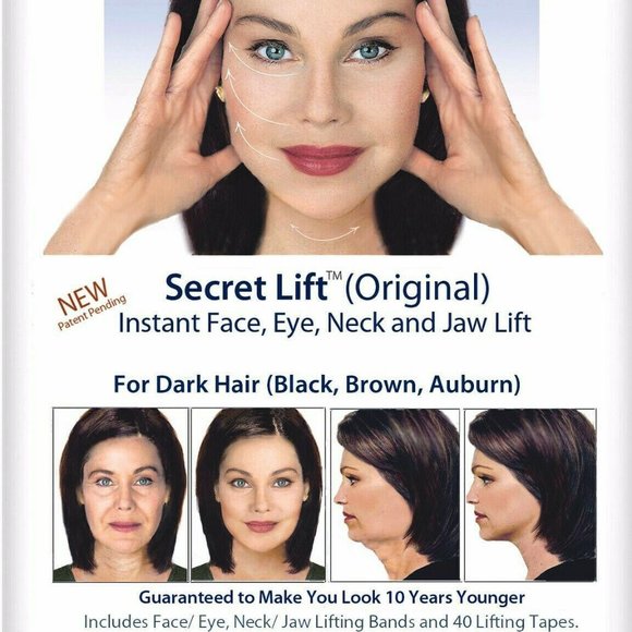 Instant Face, Neck and Eye Lift (Dark Hair) Facelift Tapes & Bands Secre… - Picture 1 of 6